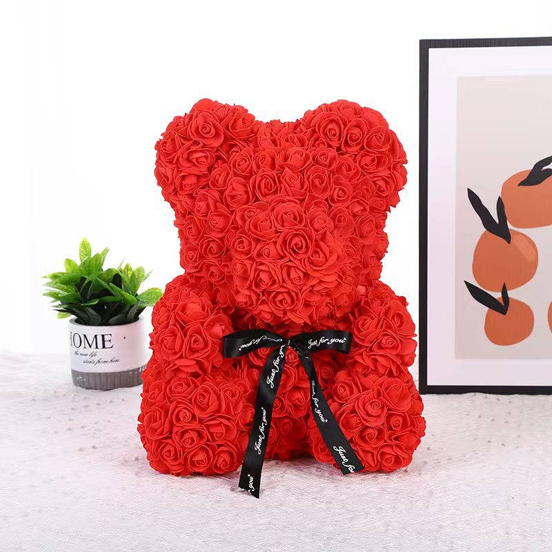 Oso de rosas de flores eternas, regalo del Día de San Valentín para profesores, 520 para novia, oso gigante para abrazar, muñeco de peluche