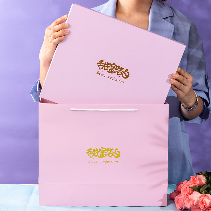 En stock caja tridimensional creativa caja de regalo Rosa Día de San Valentín caja de regalo Qixi para niñas caja de embalaje de cosméticos