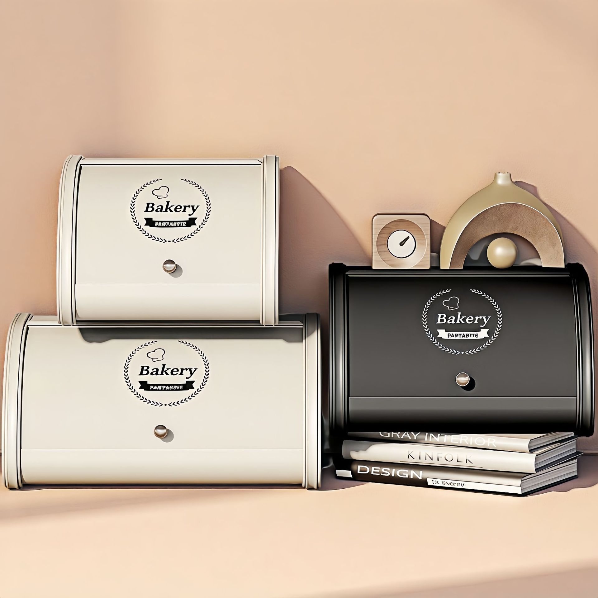 Caja de pan a prueba de polvo sala de estar dormitorio caja de almacenamiento de alta gama Flip caja de hierro caja de almacenamiento de máscara