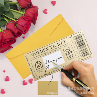 Cross-border gold ticket scratch card Valentine's Day DIY blessing card birthday party invitation card greeting card thank you card