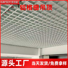 白色铝格栅吊顶天花方格铝方管隔断材料网格葡萄架工程铝材