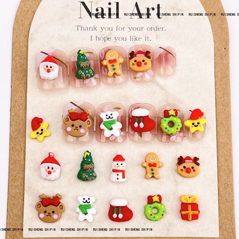 New Christmas Cartoon Nail Art Jewelry Oil Drops Cute Christmas Tree Elk Snowman DIY Resin Nail Accessories New Christmas Cartoon Nail Art Jewelry Oil Drops Cute Christmas Tree Elk Snowman DIY Resin Nail Accessories