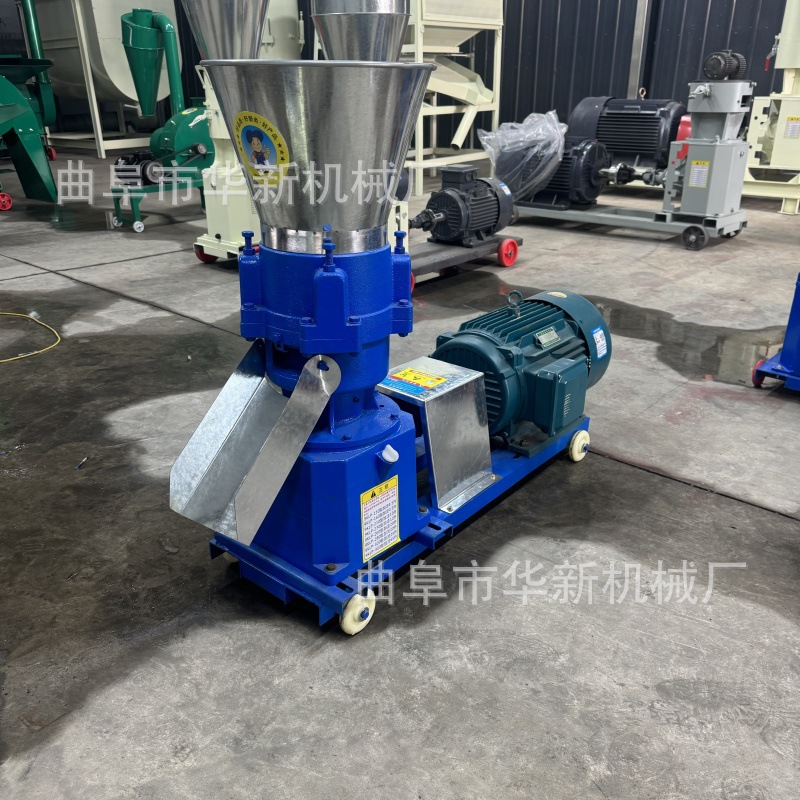 规模化养殖全套颗粒机生产线兔子饲料加工机三个压辊草料制粒机