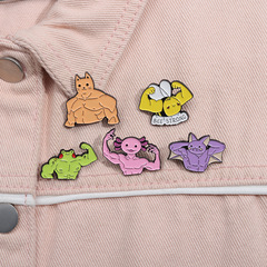 跨境新款健身的小動物運動系列勳章卡通青蛙貓咪蜜蜂造型固定胸針