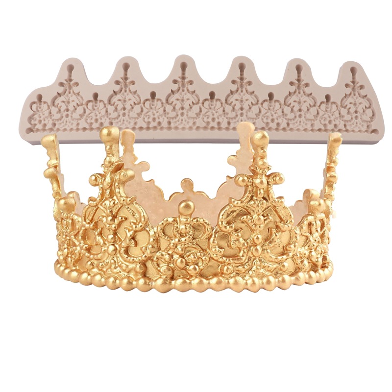 Molde de pastel grande estilo europeo corona ritmo seco fondant molde de silicona cake Edge decoración molde de silicona en stock