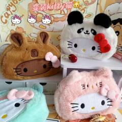 新しいかわいいハローキティ鉛筆バッグぬいぐるみ女装ビーバールビー高価値ガール大容量文具バッグ