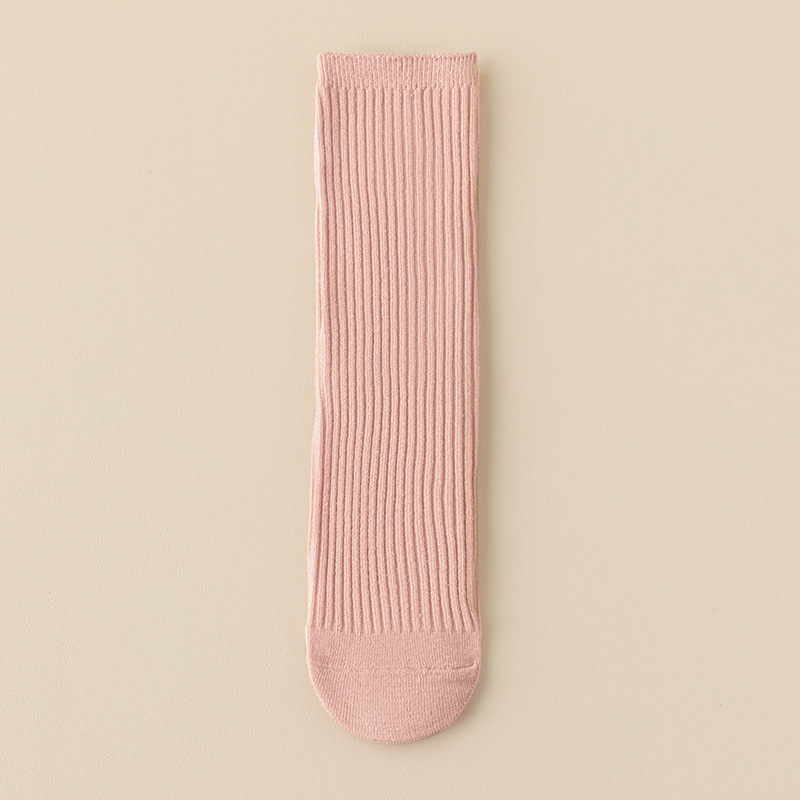 Calcetines de baile infantiles de colores brillantes, calcetines largos de color sólido para niños y niñas, calcetines hasta la pantorrilla de doble aguja, calcetines largos rectos al por mayor.