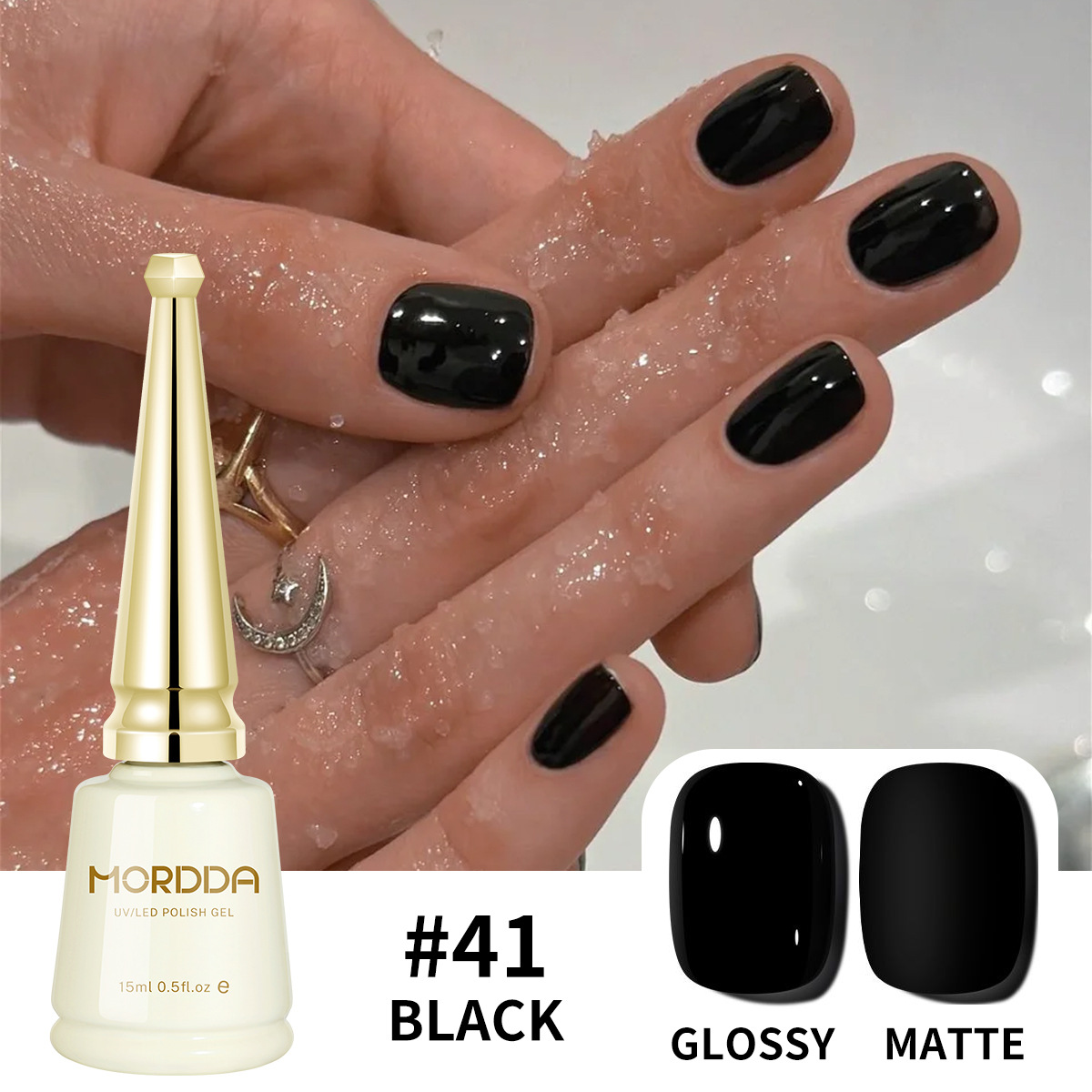 Pegamento de esmalte de uñas de la serie negra 2025 clásico todo fósforo de alta saturación pegamento de fototerapia negro color popular de la tienda de uñas