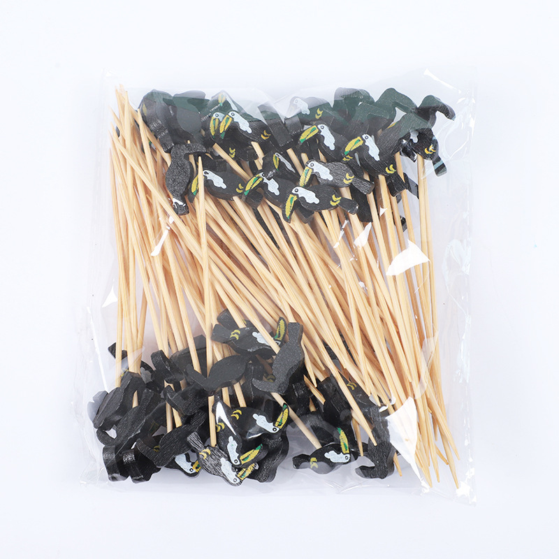 Frutas desechables lindas pequeñas flores frescas coloridas postre sushi hamburguesas de arte frutas bambú palo al por mayor