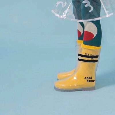 Чистые товары Ins Wind Transparent Rain Boots Дети Enbihouse Double Bar Rainco Shoes