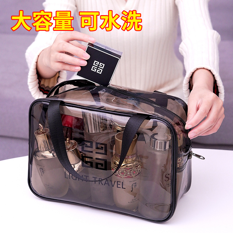 Hot sale transparent cosmetic bag large capacity wash bag PVC waterproof portable storage bag travel storage bag cosmetic bag