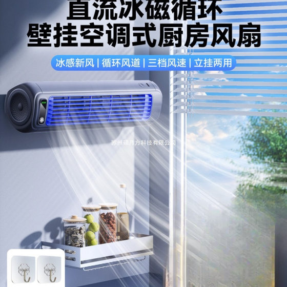 Wall-mounted fan kitchen air conditioning bathroom toilet toilet non-perforated small fan bedroom home wall-mounted mute