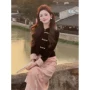 气质复古黑色盘扣套装