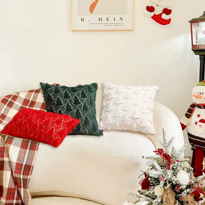 Производитель новый рождественский праздничный атмосфера наволочки с блестками американская елка подушка подушка диван подушка оптом