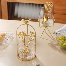 不锈钢水果叉套装儿童果签勺子奢华家用轻奢甜品蛋糕西瓜叉子2025