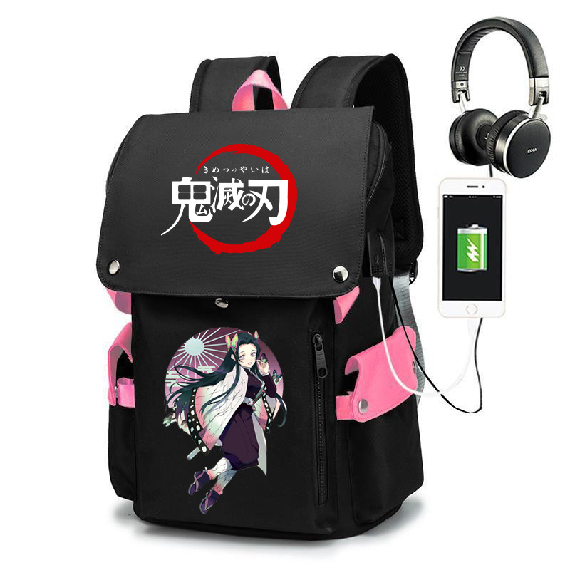 Anime periférico Ghost Blade carbón Zhilang Junior High School mochila antirrobo mochila Oxford tela resistente al desgaste bolso de los hombres