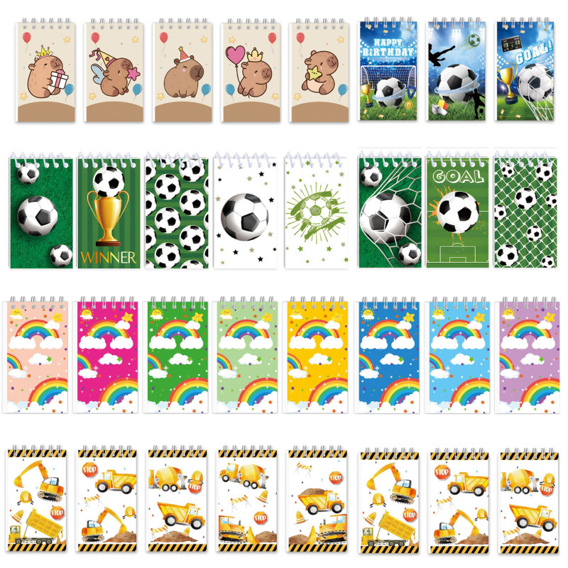 Cute Cartoon Mario Capibara Rainbow-Themed Notepad Student Notebook Portable Small Notebook