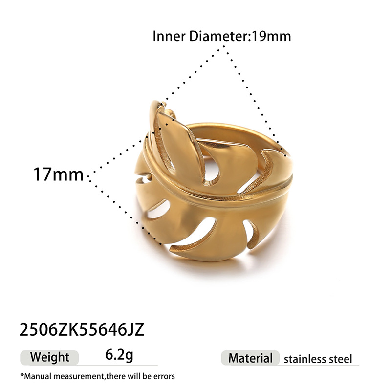 TENA Europa y los Estados Unidos hojas transfronterizas estrellas de oro anillo geométrico nicho de diseño de moda lujosa joyas de mano al por mayor mujeres