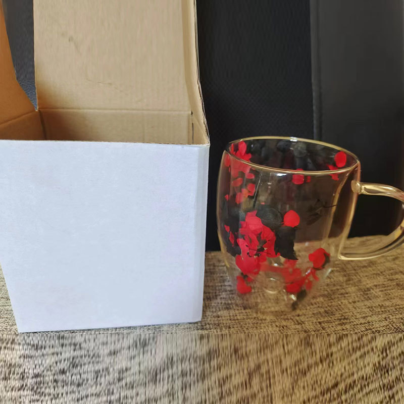 真花高颜値二重グラス高ホウ素シリコンクロスボーダー卸売り品ドライカップコーヒーカップ牛乳ジュースカップ|undefined