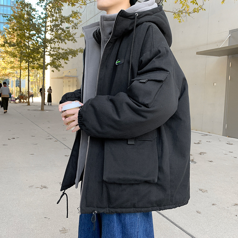 Ropa de trabajo abrigo de algodón acolchado abrigo de los hombres de estilo coreano de moda Otoño e Invierno engrosado abrigo de algodón acolchado invierno suelta moda juvenil casual Chaqueta de algodón acolchado