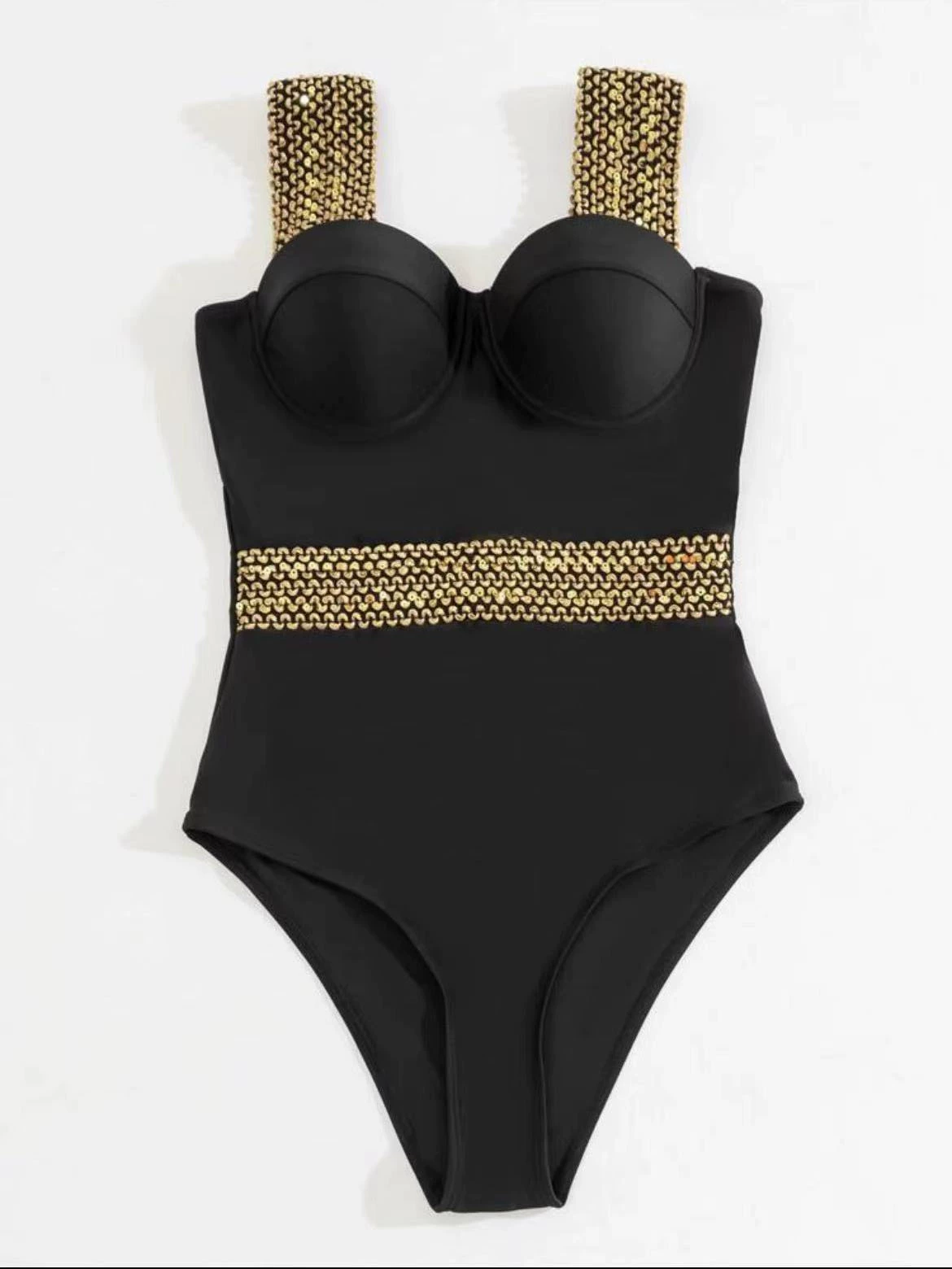 2024 год европейское и американское купальник слитный SWIMWEAR чёрный купальник для женщин пляжный трикотаж наружная торговля трикотажный купальник
