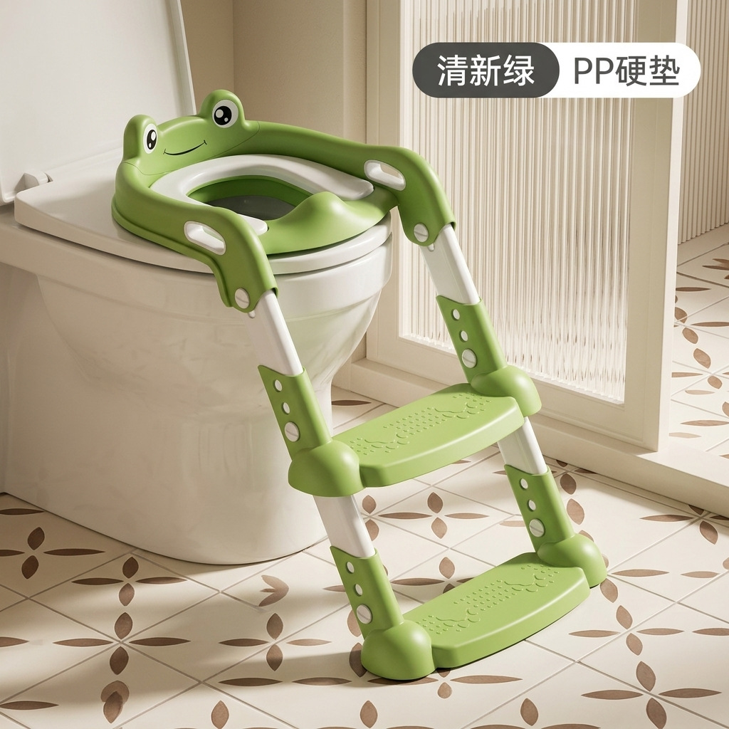 Asiento de inodoro para niños cuidadosamente seleccionado, con escalones, taburete plegable para niños y niñas, asiento de inodoro con escalón para niños.