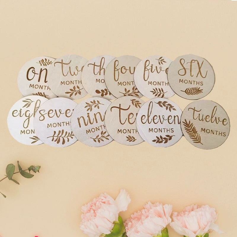 Детская мемориальная табличка, деревянная маленькая цифровая детская фототабличка на месяц, деревянная табличка на месяц ребенка