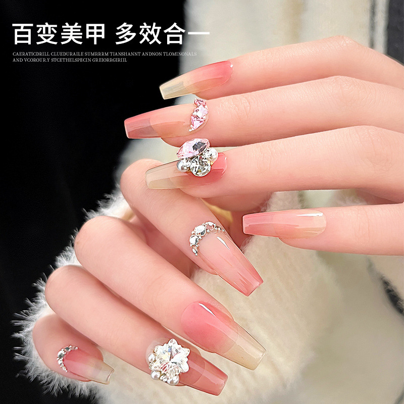Esmalte de uñas pegajoso pegamento diamante Malta azúcar goma alta permeabilidad firme rey desechable fototerapia de larga duración esmalte de uñas pegamento tienda dedicada 15ml