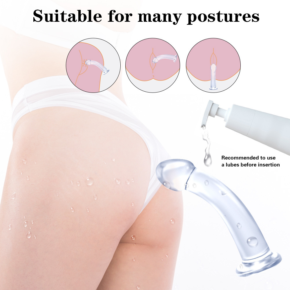 TPE Realistic Anal Plug with Suction Cup, Manual Control, Transparent — detail image 6