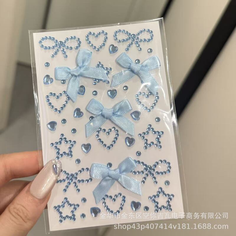 Heart-Shaped Bow Makeup Face Stickers, Hollow Star Stage Makeup Support Stickers, DIY Guka Packaging Decoration Stickers