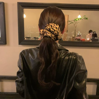 韩国东大门秋冬复古发圈头绳豹纹盘头高端发圈大肠圈发圈女发饰女