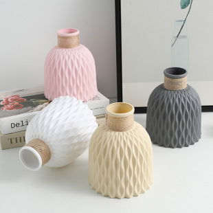 European Style Home Creative Vase Living Room Decoration Table Decoration Dried Flower Vase Plastic Vase Manufacturer Ready Stock