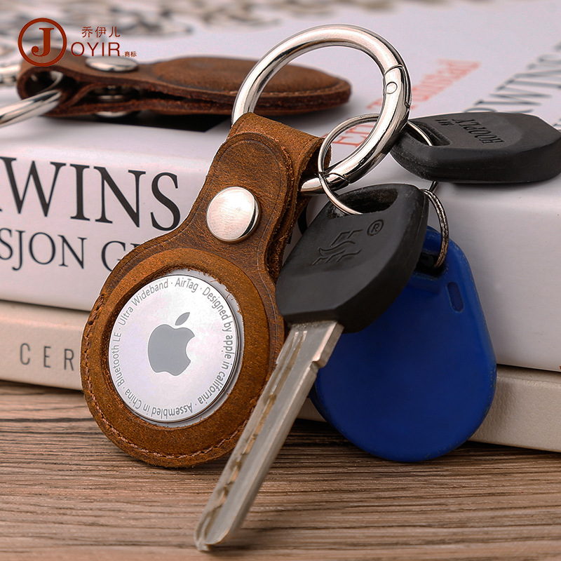 跨境真皮苹果GPS定位器皮套适用于Apple/苹果 AirTag追踪器保护套