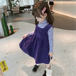 女童裙子灯芯绒淑女连衣裙背心裙26秋冬装新款外贸童装代发3-8岁