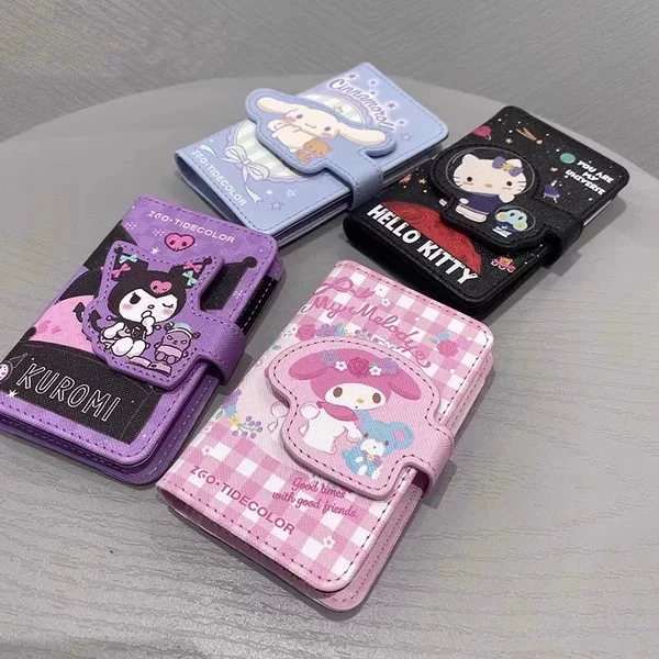 Sanrio Hellokitty Card Holder Women's Cute Cinnamon Dog Multi-Card Slot Card Holder Kuromi Id Cosmetics Bag