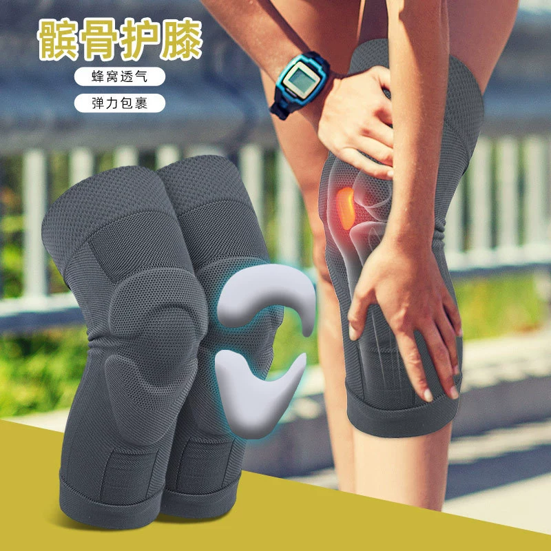 Сотовая сетка Спортивная наколенник Компрессионная фиксация мениска Фиксация костного колена с защитным набором для бега для мужчин и женщин