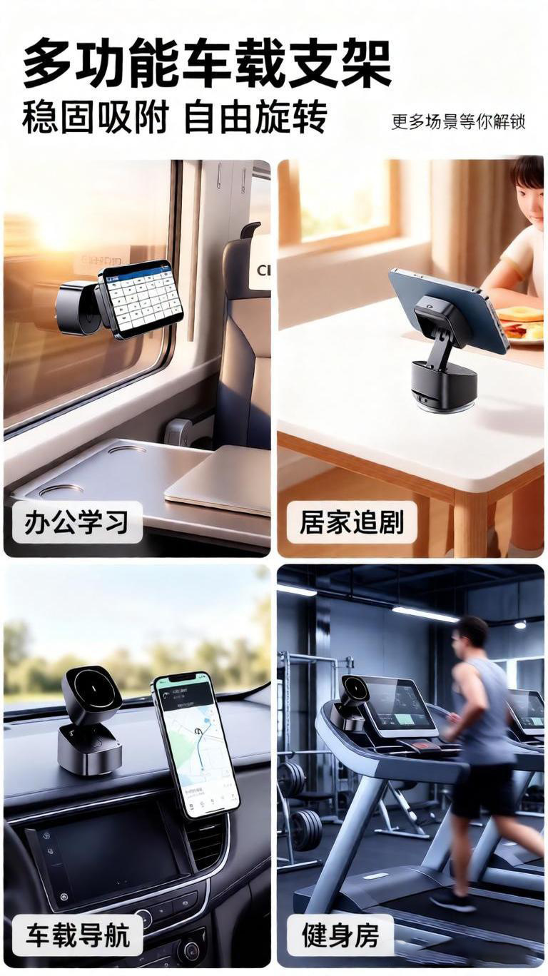Suction Cup Type Magnetic Car Mount for Vehicle Interior, Magnetic Car Accessories, Magnetic Navigation Support, Car Phone Holder