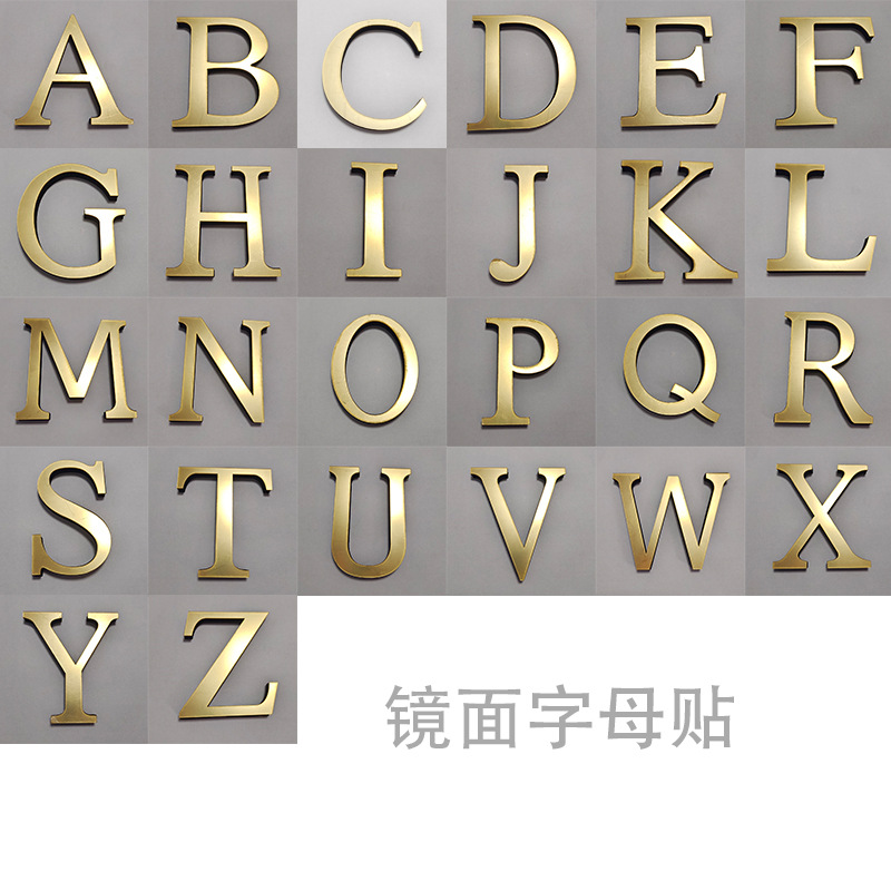 Letras de espejo acrílicas para decoración del hogar, letras del alfabeto inglés EVA, pegatinas decorativas creativas para pared, 26 letras.