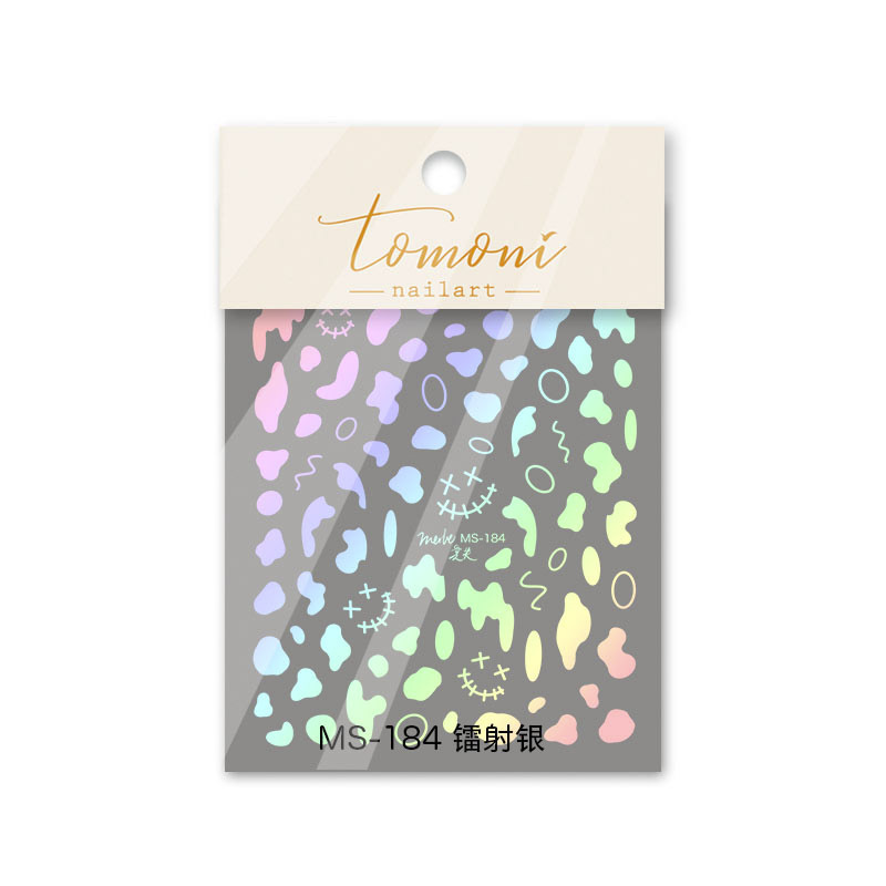 Punk estilo de uñas pegatinas galvanoplastia dorado láser nueva artesanía minimalista alivio calcomanías de uñas de color sólido oscuro de alto grado