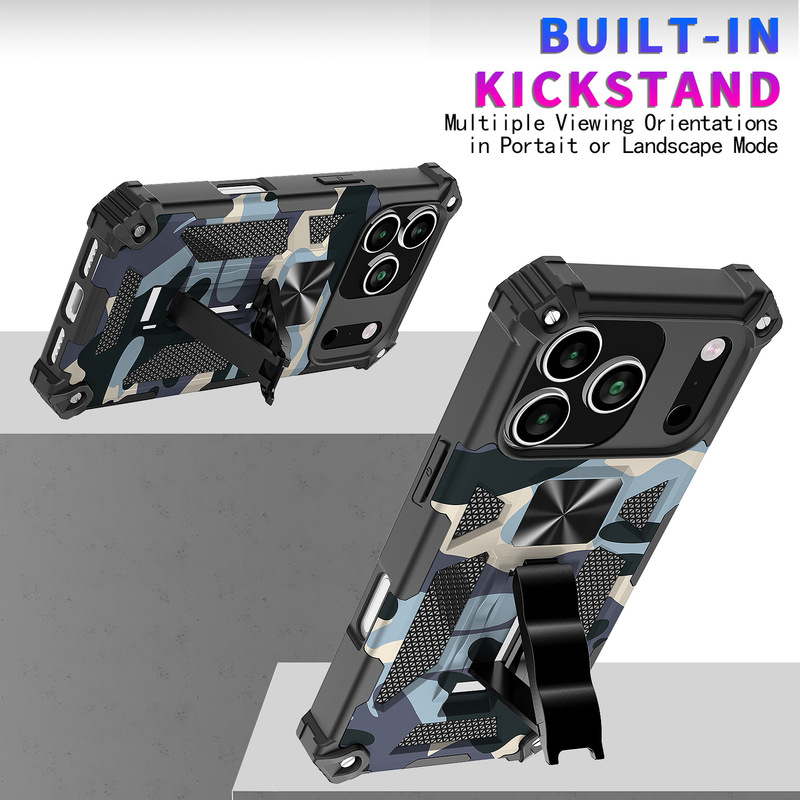 New Military Anti-Fall Camouflage Apple 16Promax Mobile Phone Case Magnetic All-Inclusive Anti-Fall Mobile Phone Protective Cover Wholesale