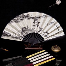 扇子折扇中风男士绢布扇古代汉服随身便携摄影装饰礼品扇学生夏厂