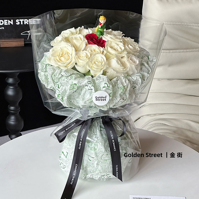 Huaxi té negro copo de nieve papel de embalaje ramo de flores artesanal micro impermeable papel de revestimiento florista papel de embalaje floral