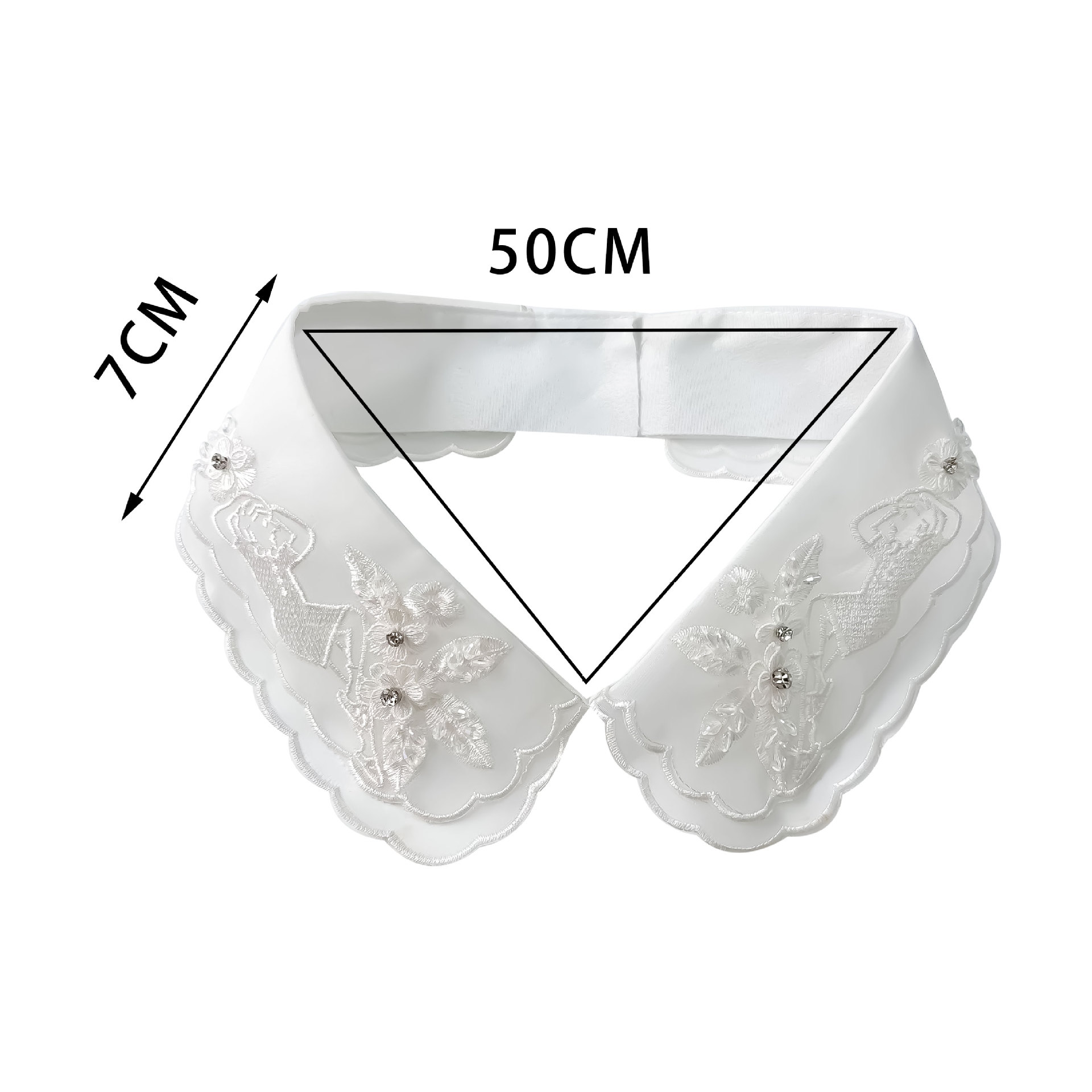 Cuello falso bordado en agua de alta calidad camisa de mujer vestido de moda decoración hueco taladro de clavo cuello falso