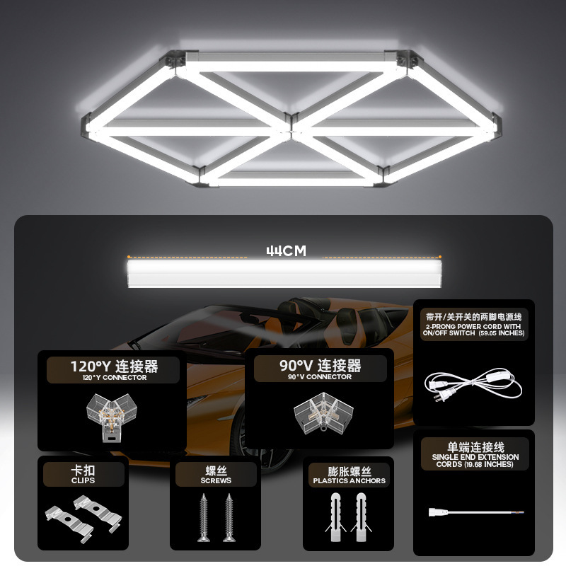 Tubo de luz RGB controlado por Bluetooth tienda de lámpara de oficina supermercado barbería con lámpara superior empalmado diapositiva LED tubo de luz