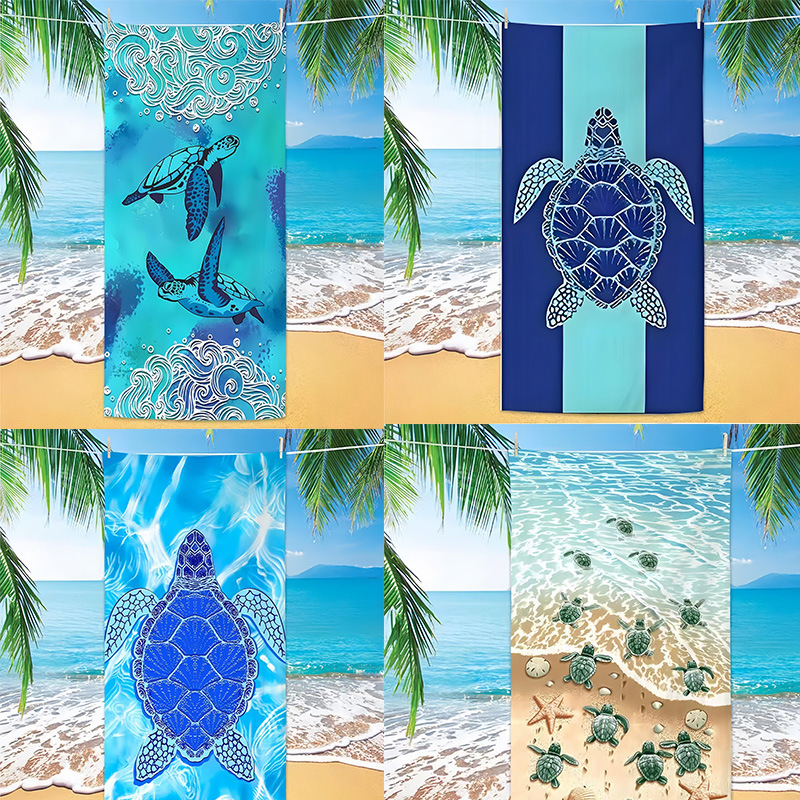 Cross-Border Best-Selling Amazon Microfiber Digitally Printed Turtle Pattern Beach Towel Quick-Drying Absorbent Bath Towel Cross-Border Best-Selling Amazon Microfiber Digitally Printed Turtle Pattern Beach Towel Quick-Drying Absorbent Bath Towel