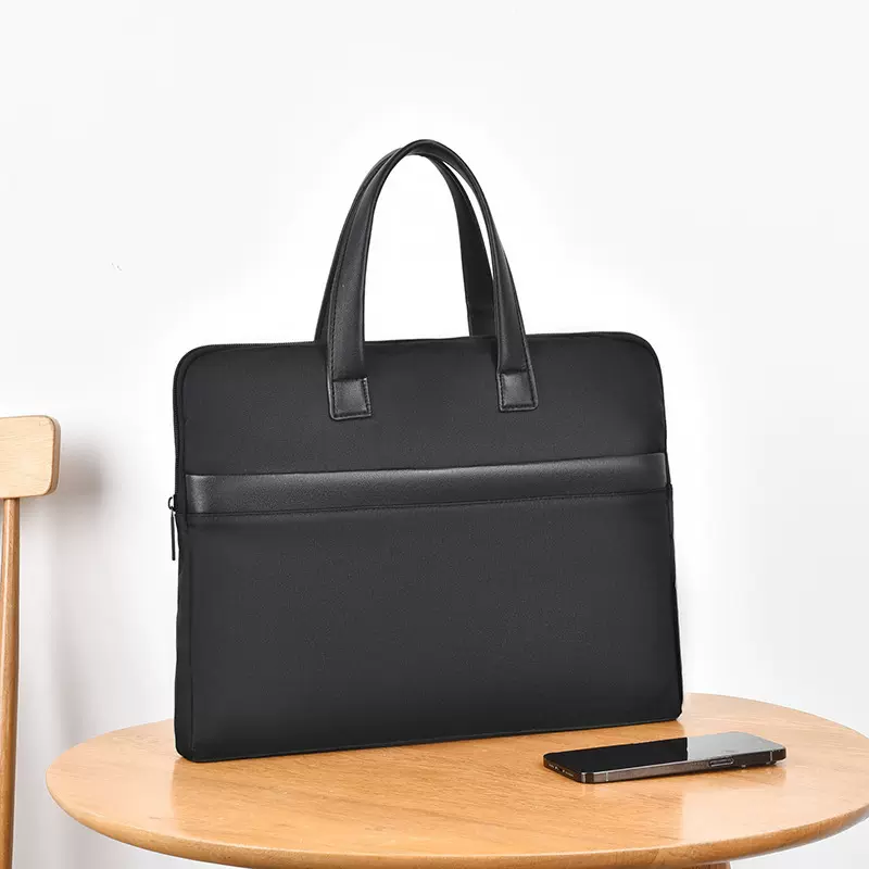 新款简约男士手提公文包大容量防水文件包礼品