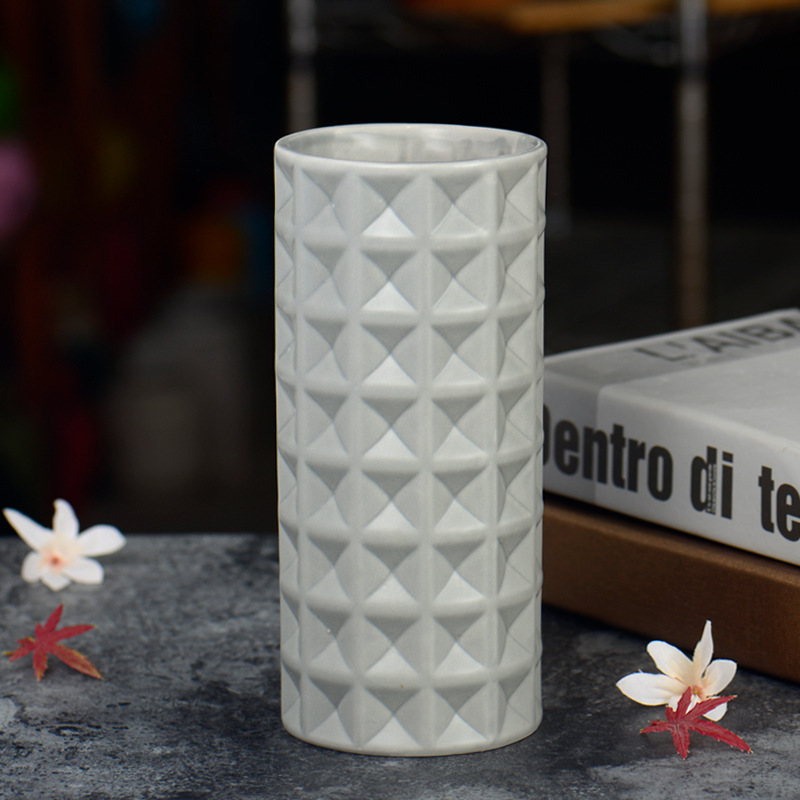 Comercio exterior Exportación estilo europeo florero de cerámica cara maceta de cerámica decoración de flores arreglo floral color esmalte titular de la flor decoración suave del hogar