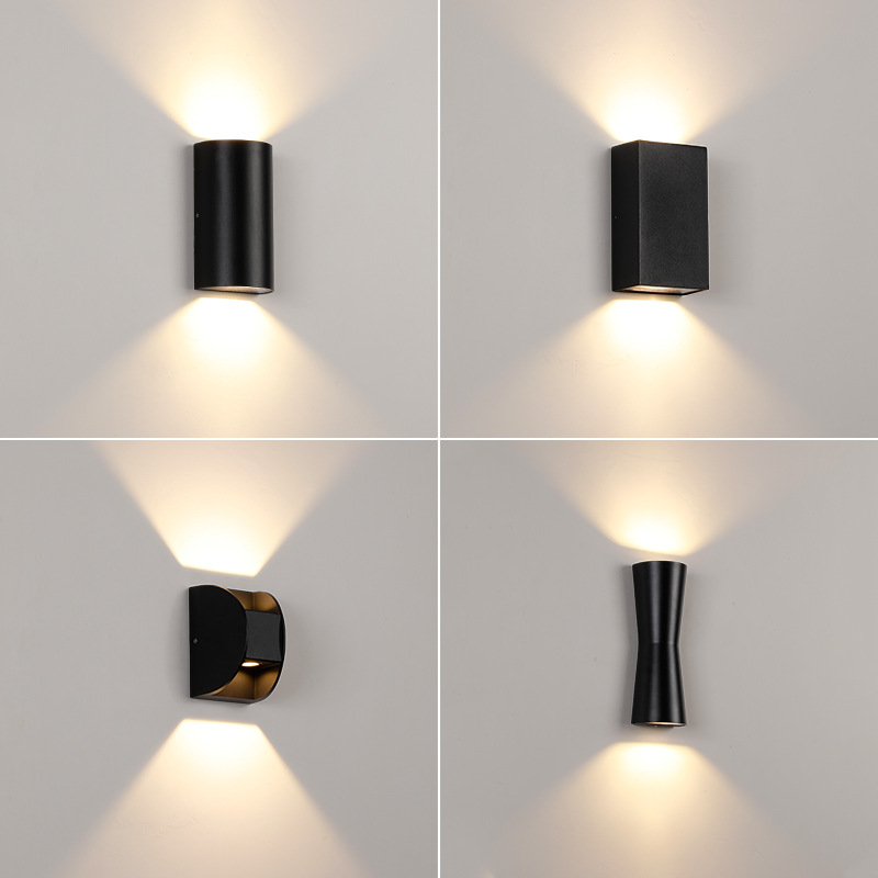 lámpara de pared exterior impermeable simple cuadrada luminosa lámpara de pared columna de pared exterior patio balcón pasillo decoración lámpara de pared