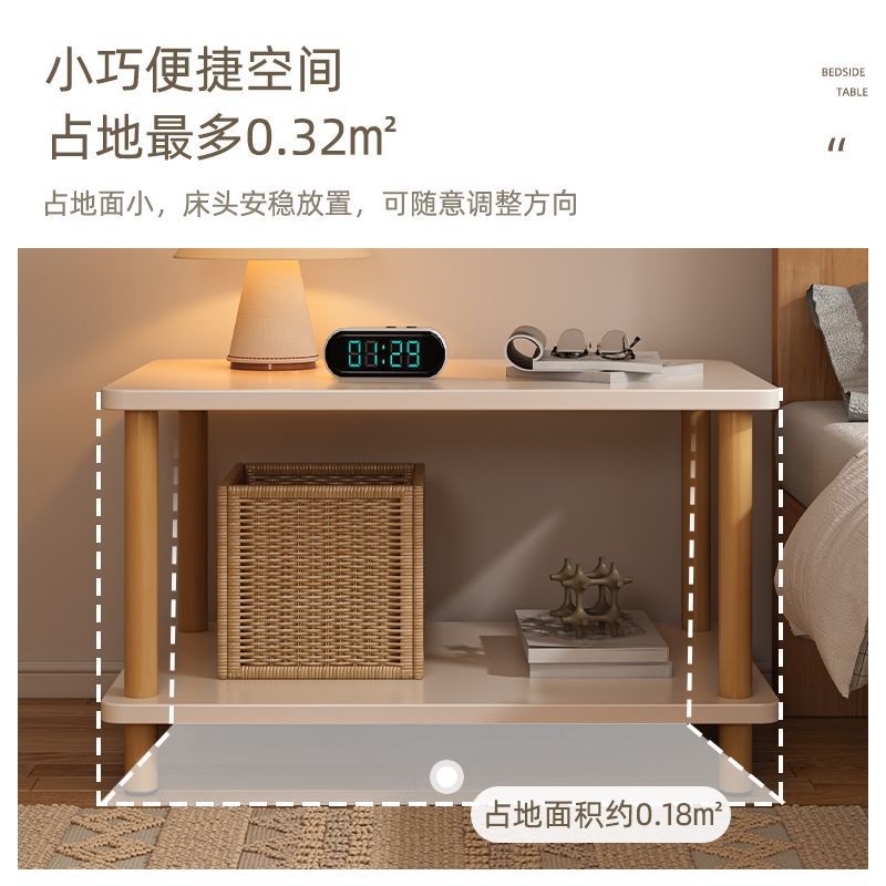 Mesita de noche Mesita de noche simple y moderna, dormitorio de alquiler, borde estrecho, estante de almacenamiento de almacenamiento, mesita de noche