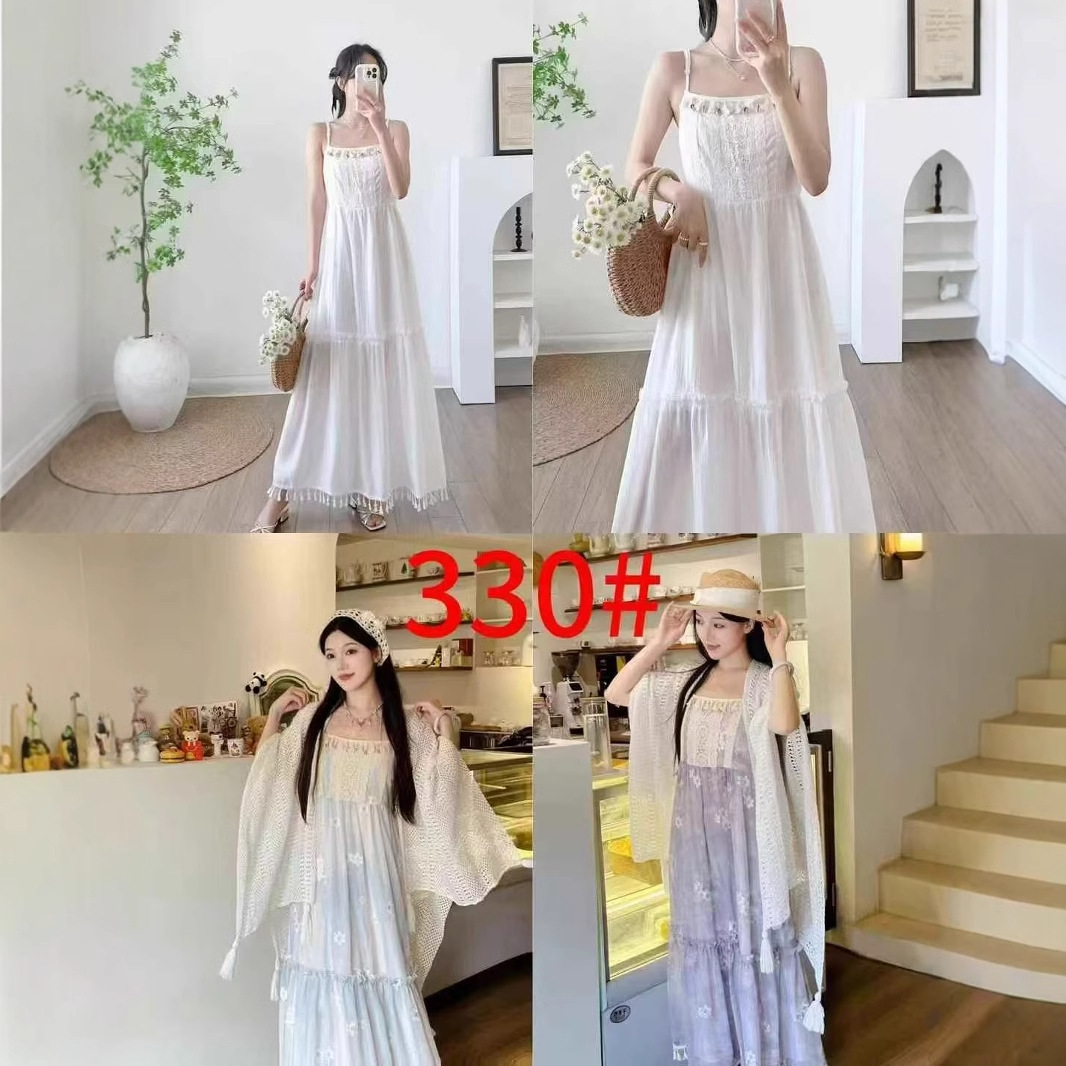 여름 해변 휴가 해변 원피스 2025 새로운 쉬폰 슬링 원피스